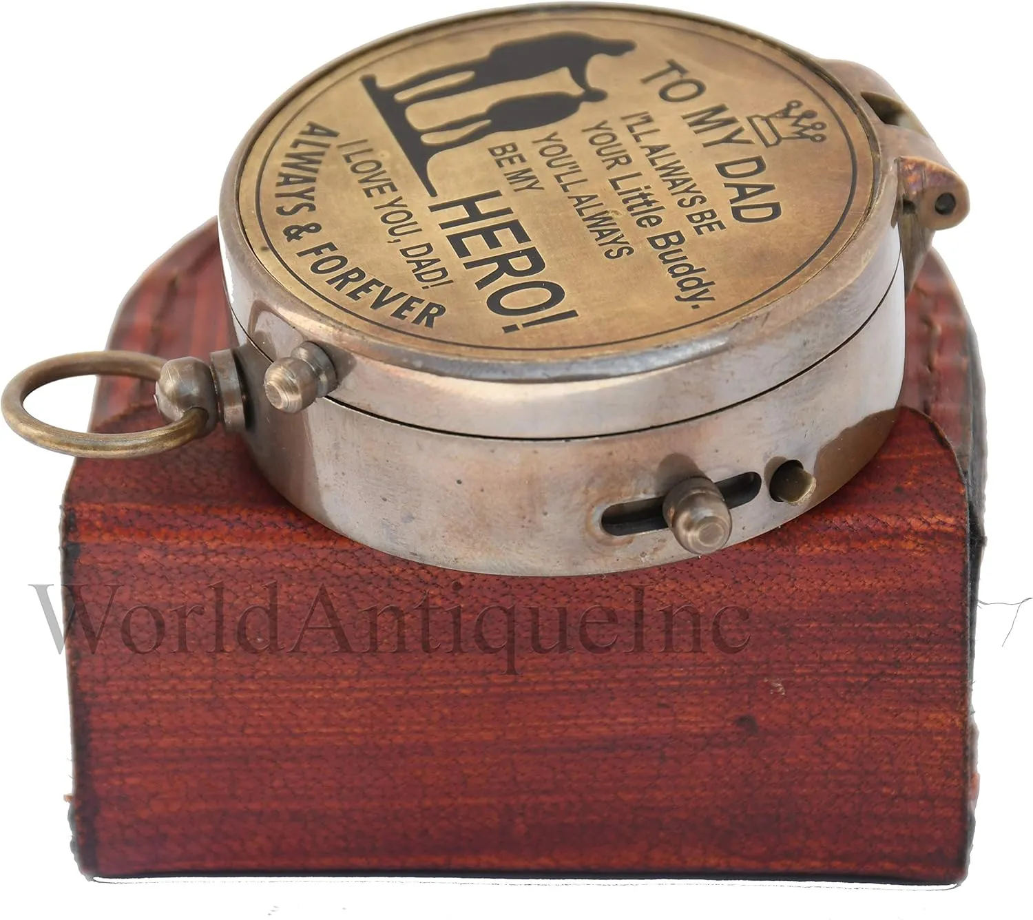 Engraved Brass Compass- Personalized Sundial Compass Gift to My Son/to Our Son/Nautical Gift for Son from Dad/Gift to Son from Mom A Perfect and Unique Gift with Leather Case
