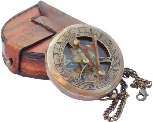 Engraved Handmade Antique Compass – Customizable with Leather Box for Hiking and Adventure Enthusiasts