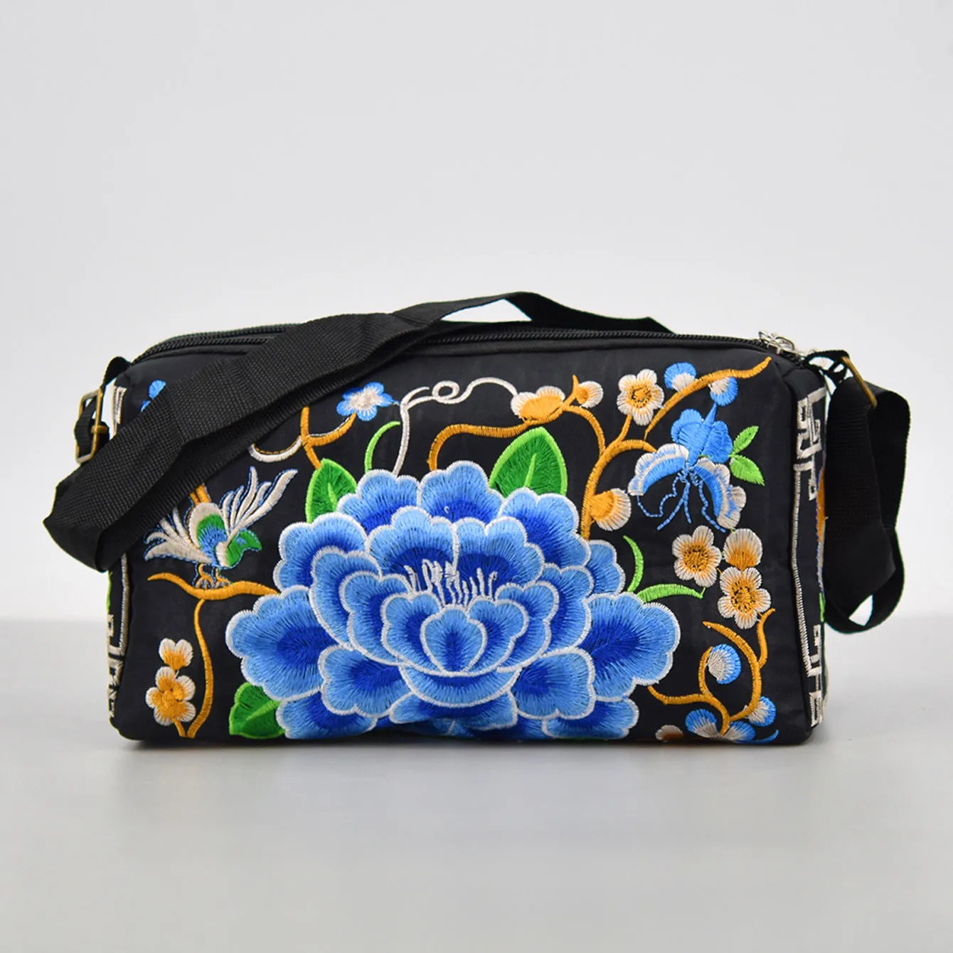 Ethnic Style Canvas Embroidered Retro Han Chinese Crossbody Bags