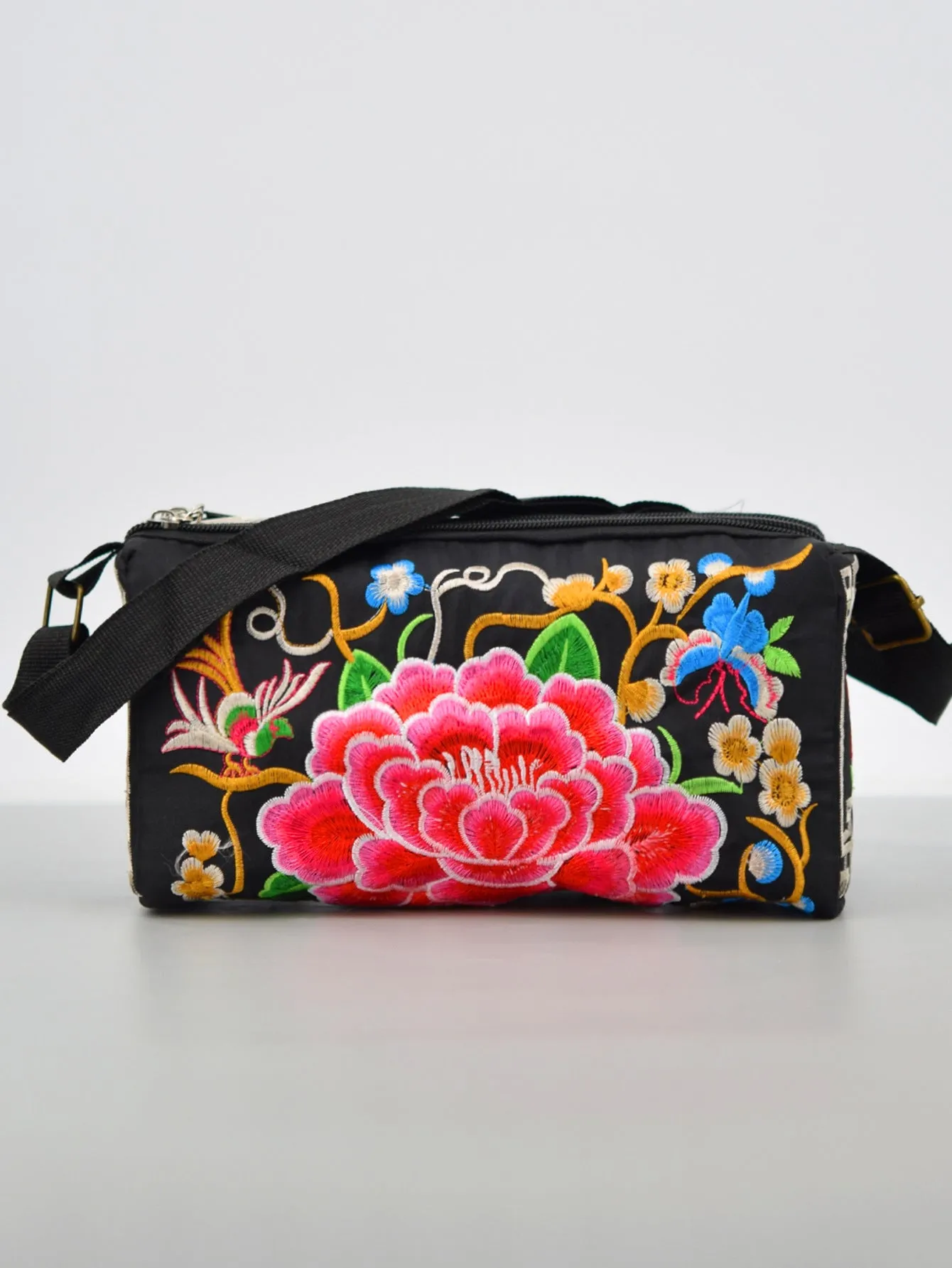 Ethnic Style Canvas Embroidered Retro Han Chinese Crossbody Bags