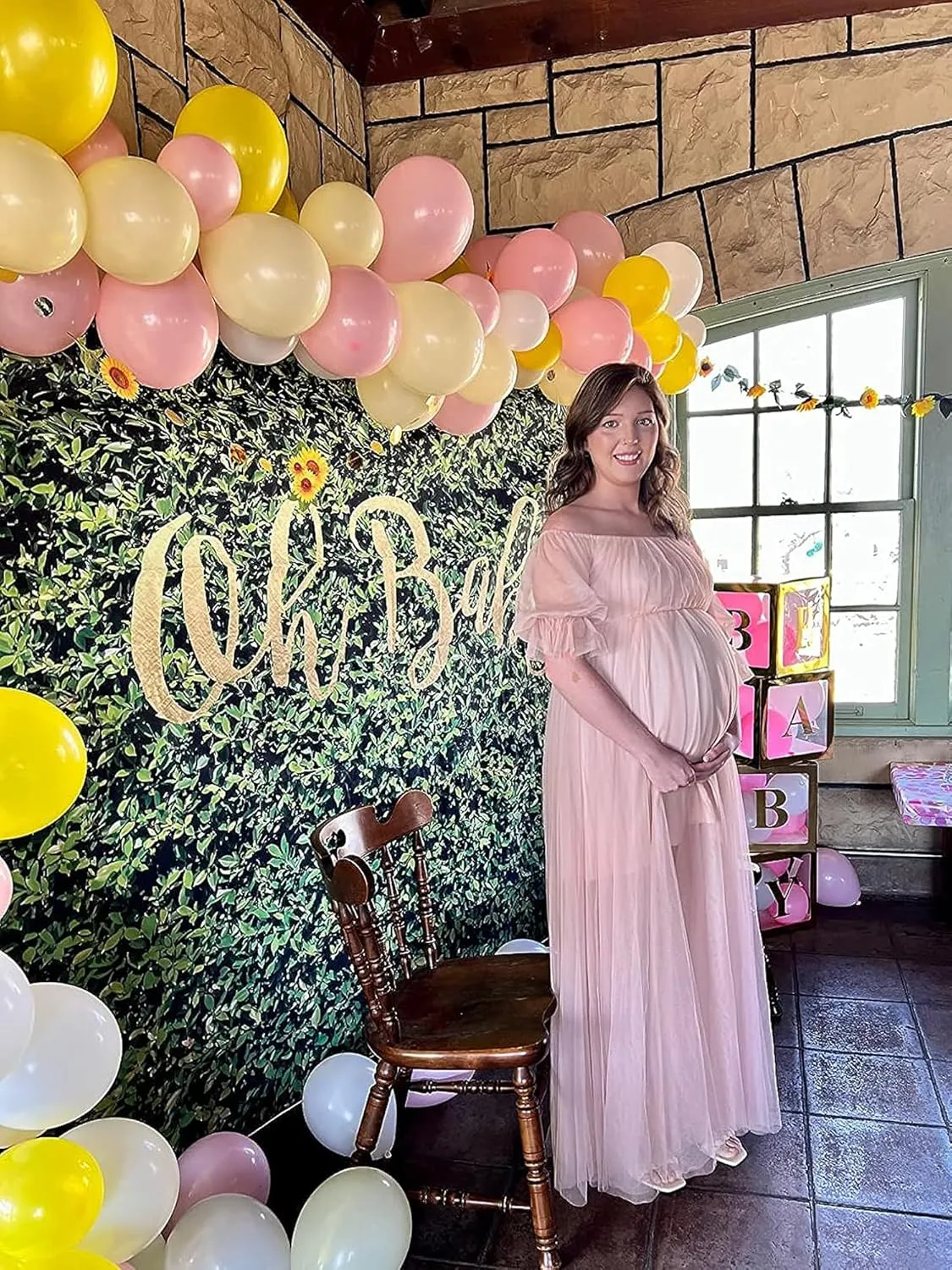 Ever-Pretty Women's Off-Shoulder A-line Tulle Maternity Dress for Baby Shower 20862