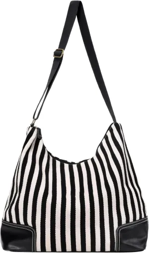 F-color Crossbody Tote Bag for Women - Large Canvas Hobo Crossbody Bag with Zipper & 5 Pockets, Carry on Shoulder Bag Work