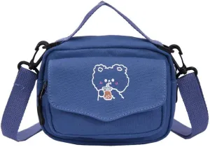 Fairycore Bear Print Crossbody Bag for Women Cutecore Lightweight Canvas Shoulder Bag Y2K Causal Travel Handbag