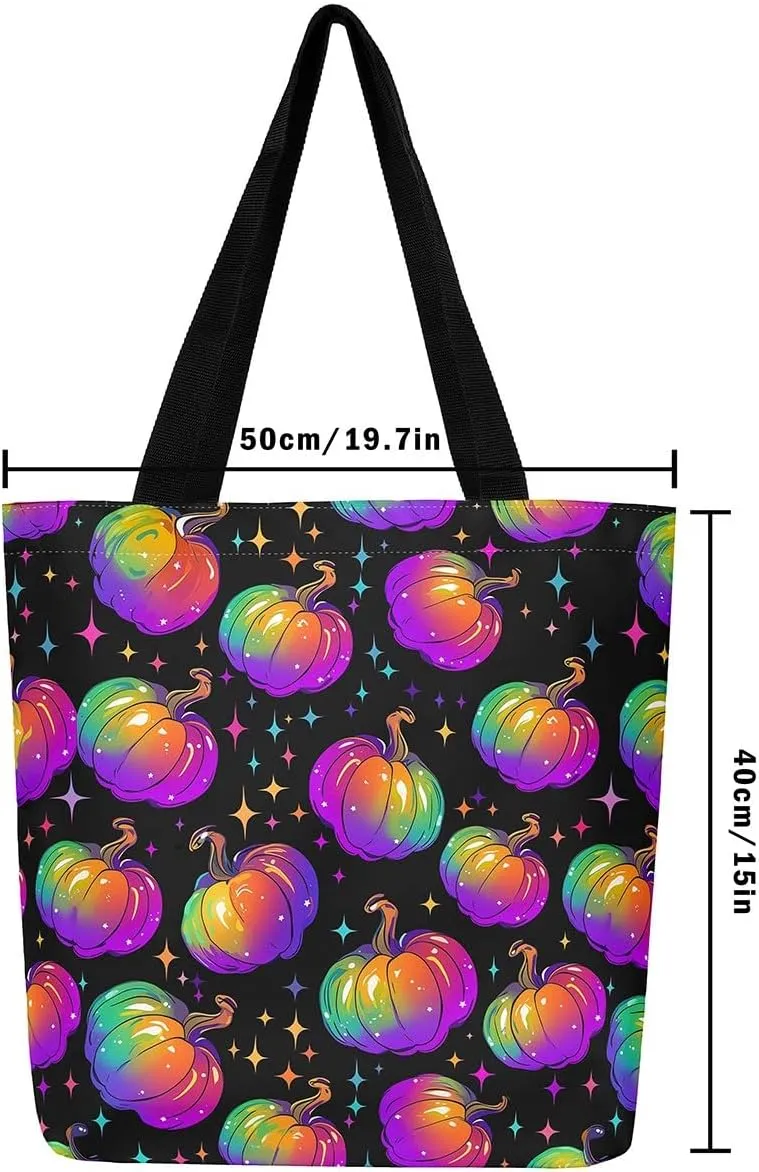 Fall Gnome Canvas Tote Bag Maple Leaves Sunflower Sandproof Beach Bag,Thanksgiving Pumpkin Handbag for Women