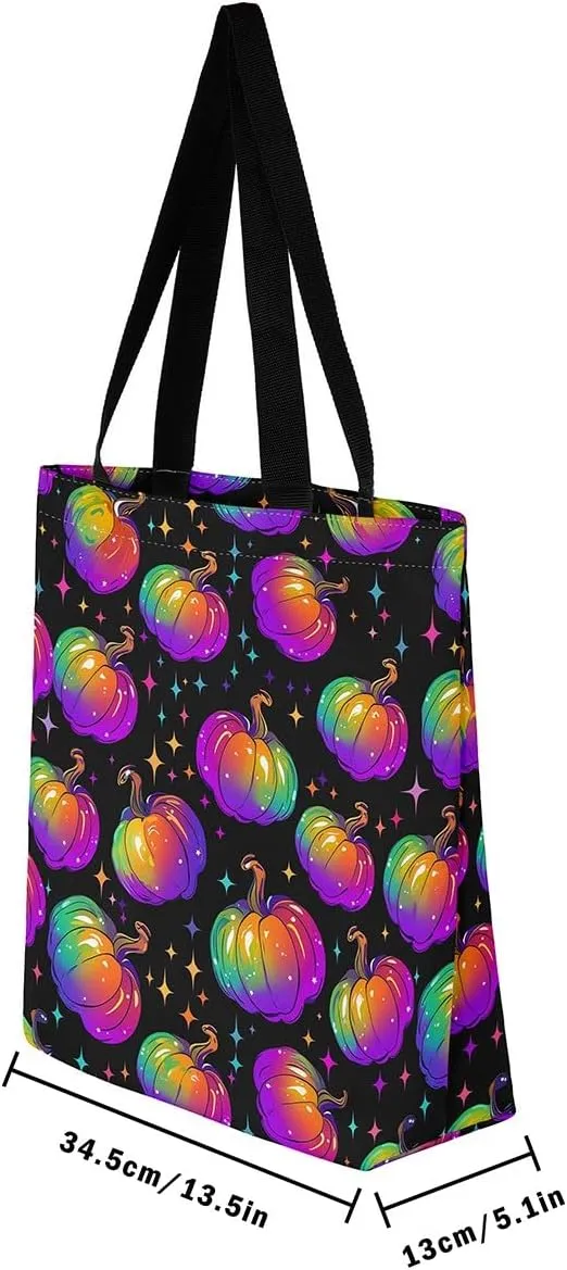 Fall Gnome Canvas Tote Bag Maple Leaves Sunflower Sandproof Beach Bag,Thanksgiving Pumpkin Handbag for Women
