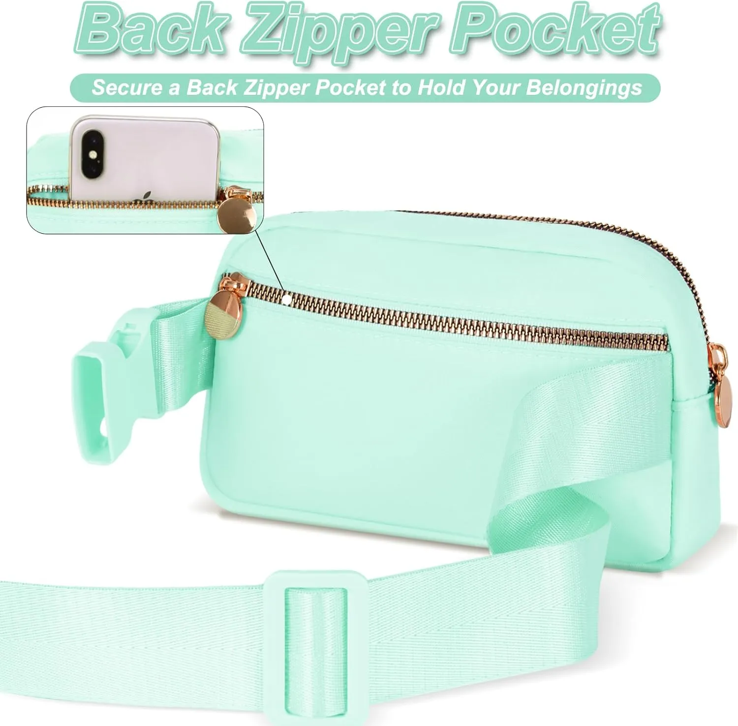 Fanny Pack Belt Bag Crossbody Bags with Initials Letter Patch Trendy Stuff for Teens Cute Stuff Birthday Gifts for Teenager Girls | Light Green,Initial S