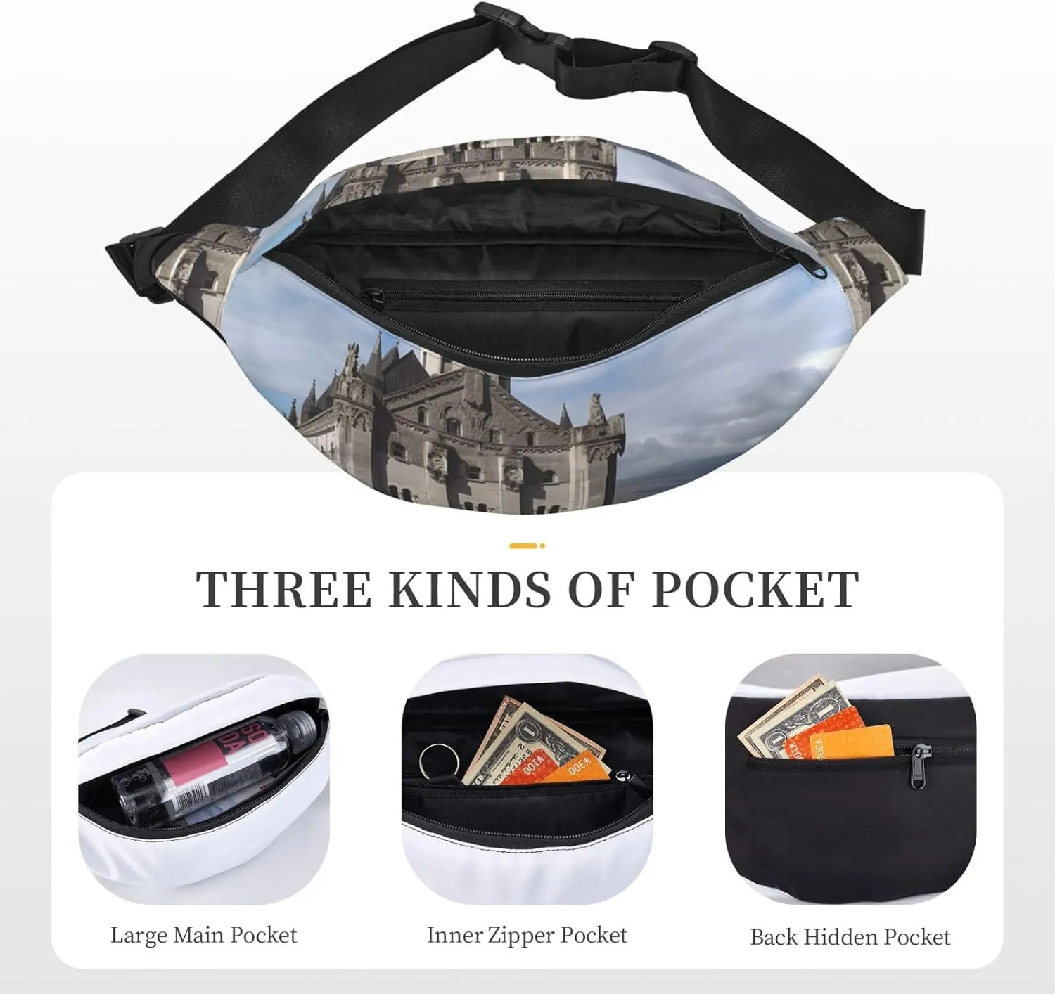 Fanny Pack for Men Women Waist Bag Adjustable Waist Pack Crossbody Belt Bag Historical monuments of Armenia Bum Bag