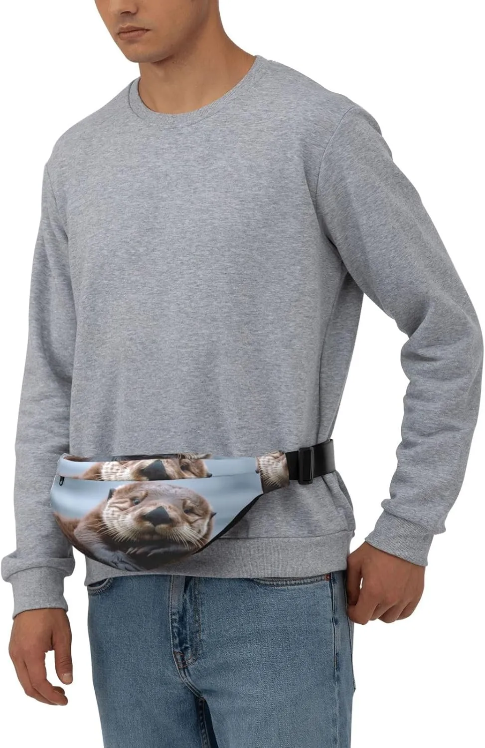 Fanny Pack for Men Women Waist Bag Adjustable Waist Pack Crossbody Belt Bag Lazy and Relaxing Otter Bum Bag