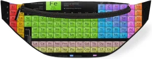Fanny Pack for Women Men Chemical Element Table Pattern Waist Pack Crossbody Bag with Adjustable Straps for Hiking Running Walking Travel Cycling