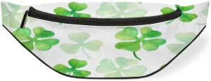 Fanny Pack for Women Men Waist Pack Four Leaves Lucky Clover Crossbody Bag with Adjustable Straps for Hiking Running Walking Travel Cycling