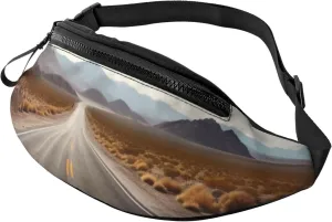 Fanny Packs for Women Belt bag Large Crossbody Bags Trendy Chest Bag Desert Landscape Highway Waist Bag for Travel