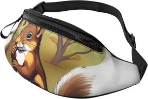 Fanny Packs for Women Belt bag Large Crossbody Bags Trendy Chest Bag Nut-Eating Squirrel Waist Bag for Travel