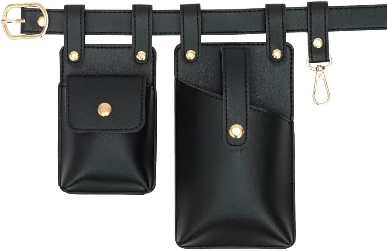 Fanny Packs for women fashionable,Fanny Pack Lace Waist Bag Pouch Utility Belt Fanny bag Waist Pack for Sports Hiking Travel Renaissance Faire Festival Fanny Pack (15/Black)