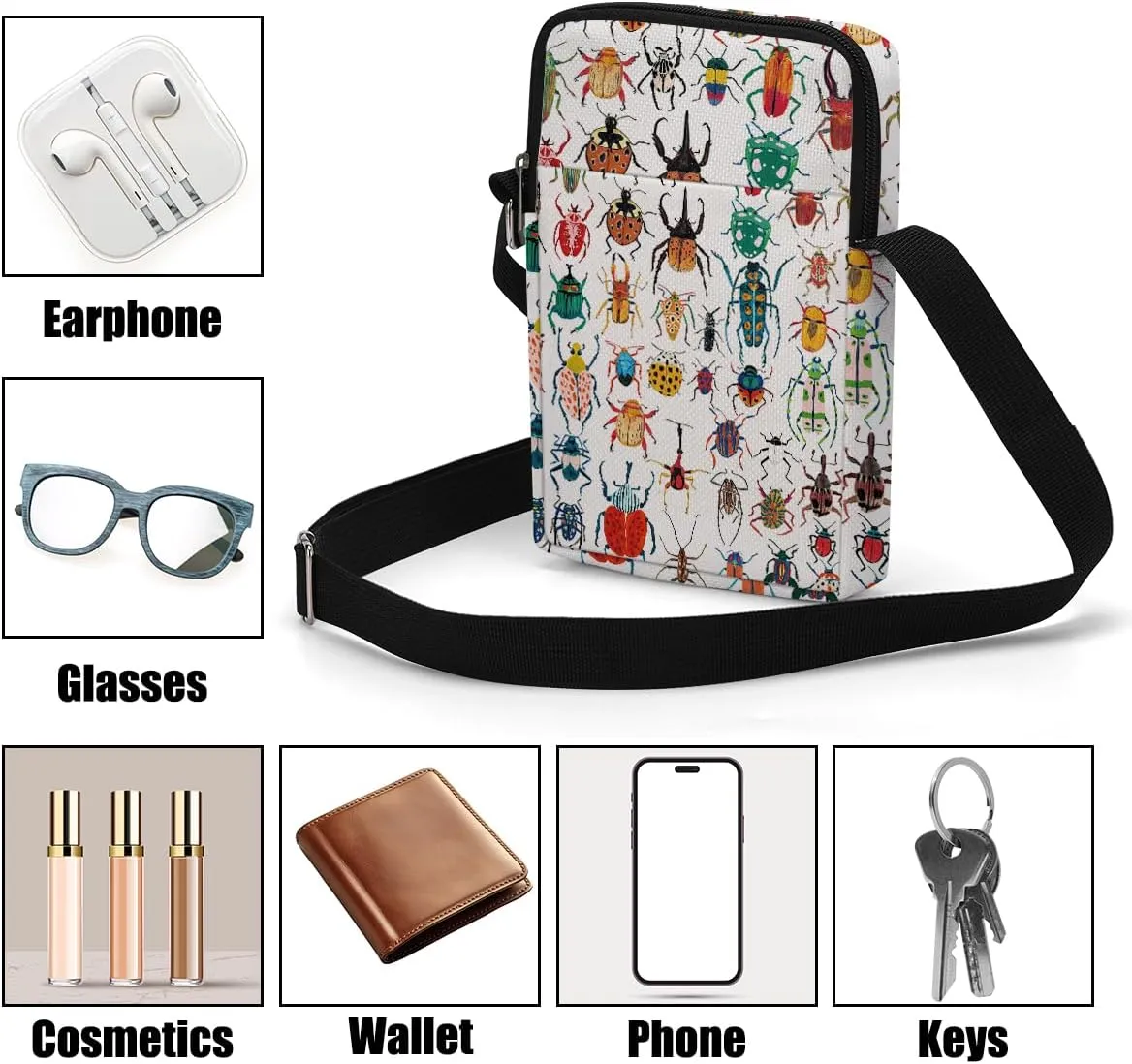 Fantasy Novel Cross Body Bag Magic Mouse Wizard Stuff Phone Bag Book Lovers Gifts Preppy Anime Shoulder Bag