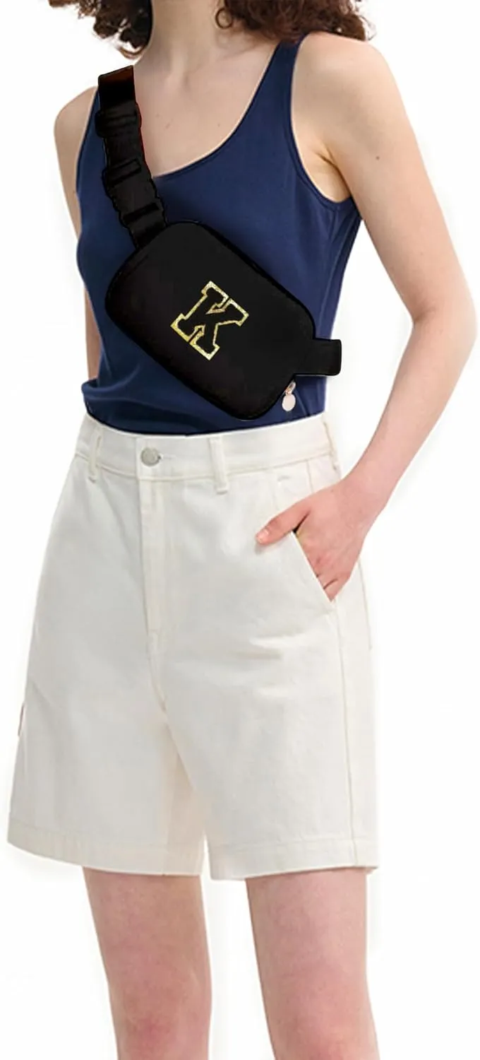 Fathers Gifts from Son Personalized - Dad Gifts for Fathers,Fathers Gifts for Dad Him,Initial Cross Body Bags Belt Bag | Black,K
