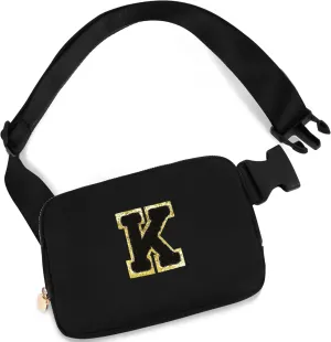 Fathers Gifts from Son Personalized - Dad Gifts for Fathers,Fathers Gifts for Dad Him,Initial Cross Body Bags Belt Bag | Black,K