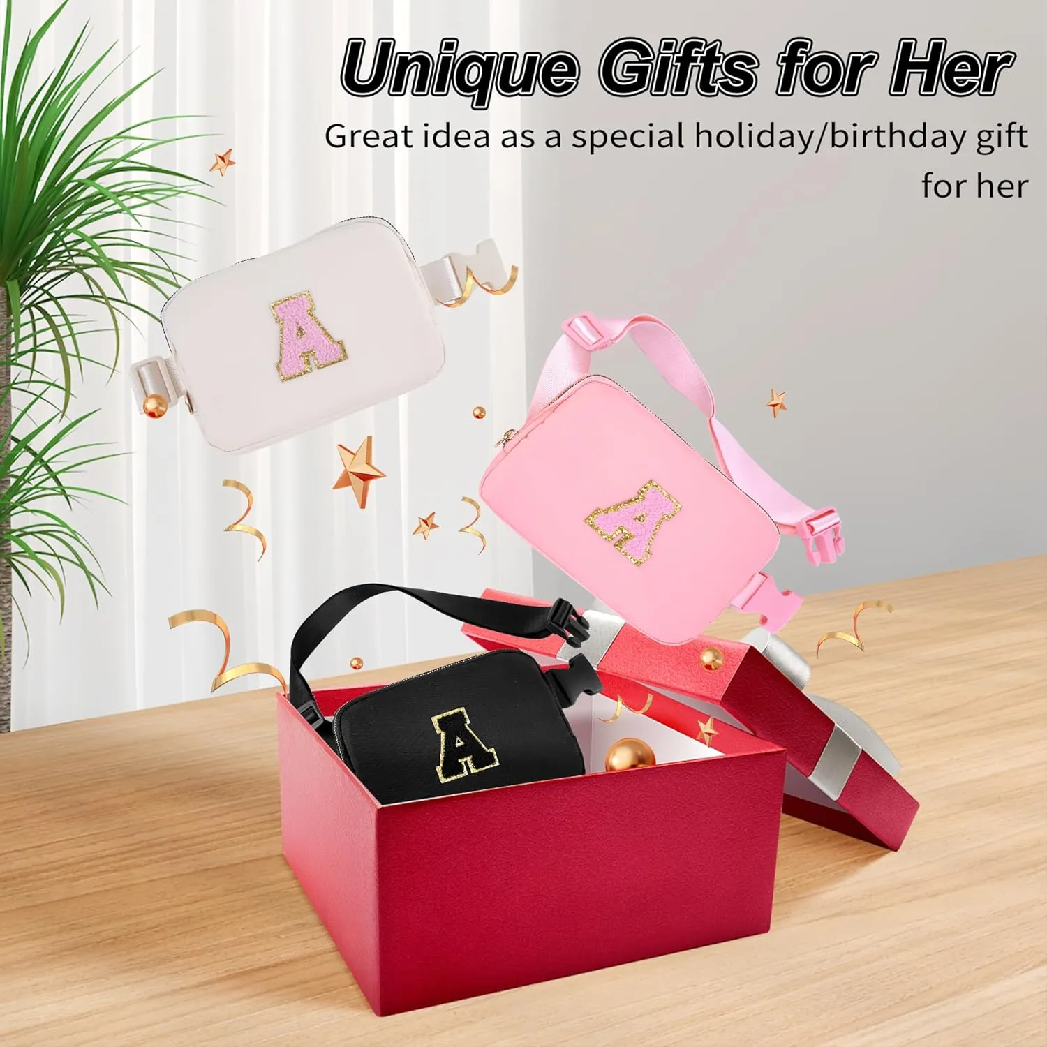 Fathers Gifts from Son Personalized - Dad Gifts for Fathers,Fathers Gifts for Dad Him,Initial Cross Body Bags Belt Bag | Black,K