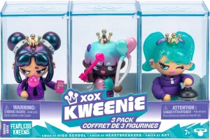 Fearless Kweens Series Premium Figurine and Display Case, 4 Inch/Approx 10cm Tall Collectible Art-Toy, 3 Pack, Every Kween is Unique