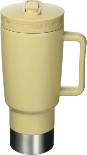 FIFTY/FIFTY 30 Ounce Mug; Stainless Steel Vacuum Insulated; Tan