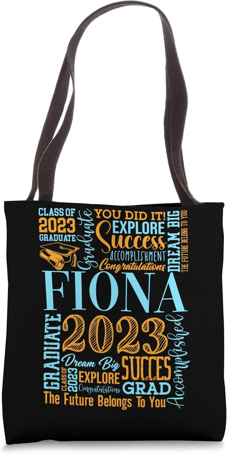 Fiona Class Of 2023 Graduate Diploma Accomplishment Success Tote Bag