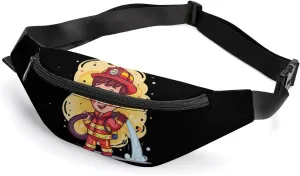 Firefighters Crossbody Fanny Pack Waist Packs Adjustable Shoulder Bags Sling Bag for Hiking Running Cycling