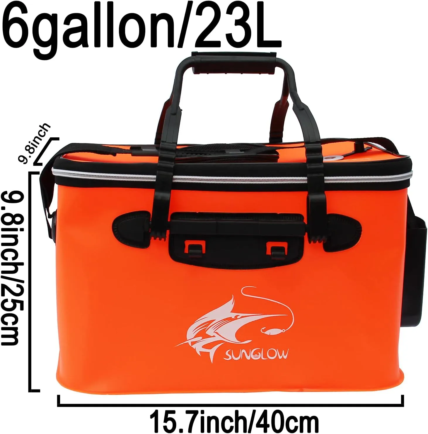 Fishing Bucket, 6Gallon/8Gallon/10Gallon Foldable Fish Bucket,Live Fish Container Multi-Functional Live Fish Bait Bucket,Outdoor Camping EVA Fishing Bag and Fish Protection Bucket