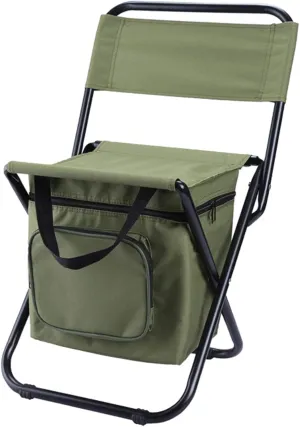 Fishing Chair with Cooler Insulated Bag Portable Backpack Chair Waterproof Folding Rucksack Seat Bag Anti-Slip Fishing Stool for Indoor Outdoor Hiking Picnic Travel Beach BBQ C