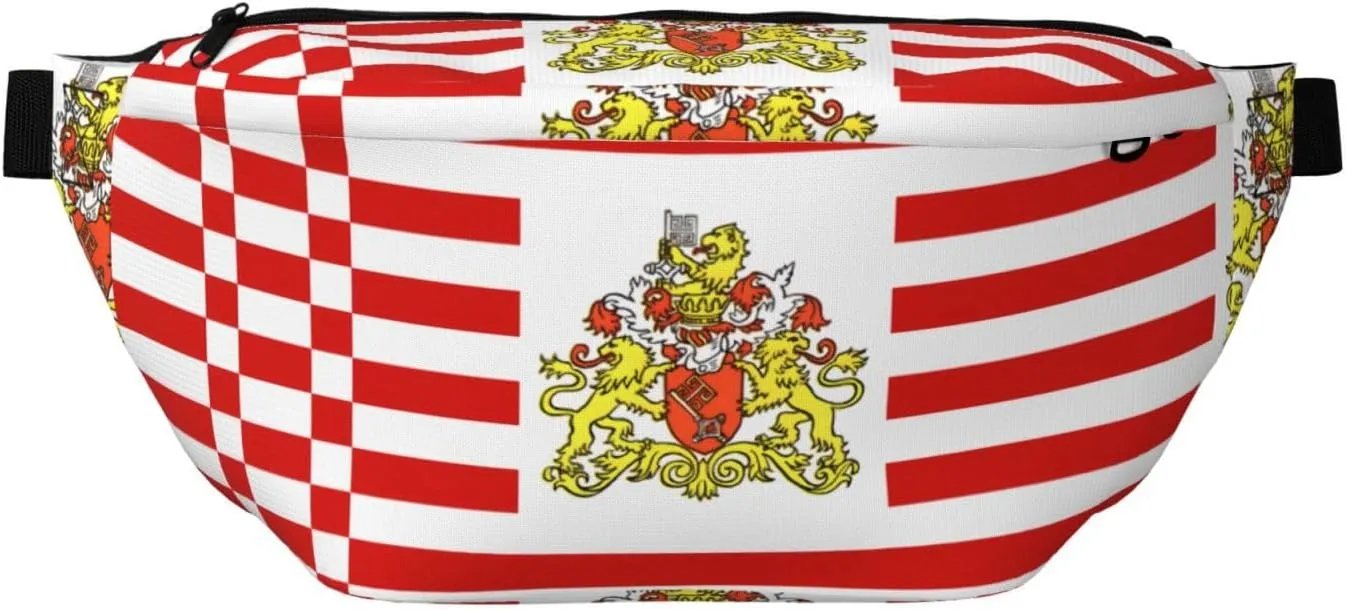 Flag of the Senate of Bremen Fanny Pack Crossbody Bag â€“ Versatile Sling Bag for Men & Women with Zipper Pockets, Ideal for Travel, Running