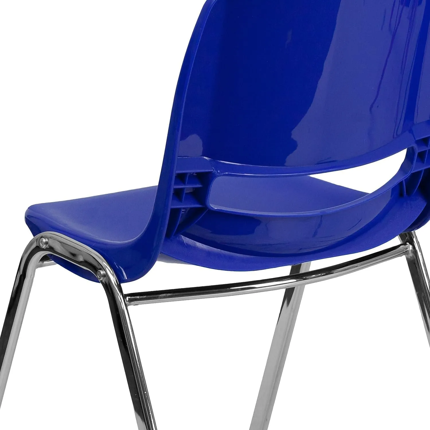 Flash Furniture 5 Pack HERCULES Series 880 lb. Capacity Navy Ergonomic Shell Stack Chair with Chrome Frame and 18'' Seat Height