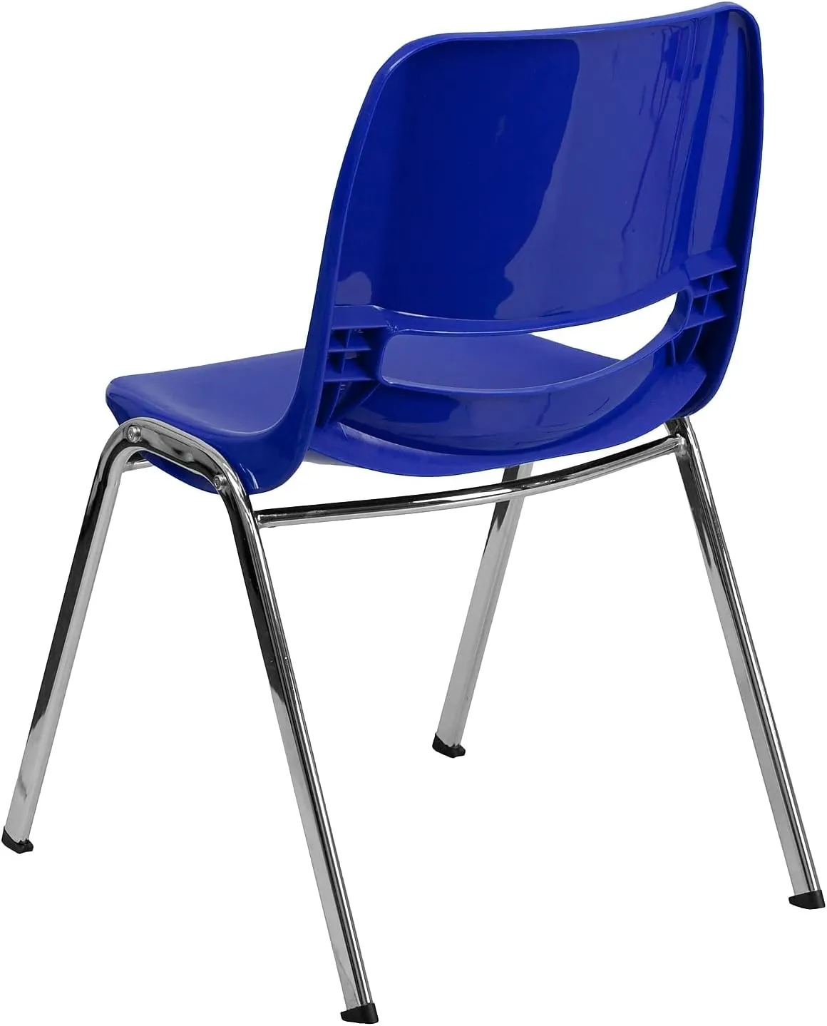 Flash Furniture 5 Pack HERCULES Series 880 lb. Capacity Navy Ergonomic Shell Stack Chair with Chrome Frame and 18'' Seat Height