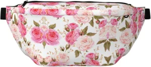Floral Flower Rose Pink Fanny Pack Crossbody Bag â€“ Fashionable Sling Bag for Travel, Running, Cycling, and Everyday Use
