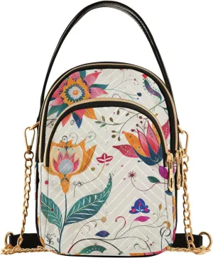 Floral Vintage Style trendy fanny packs for women crossbody with multi pockets handbags for wife