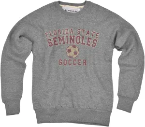 Florida State University Distressed Soccer Unisex Adult Slim Fit Crewneck Sweatshirt