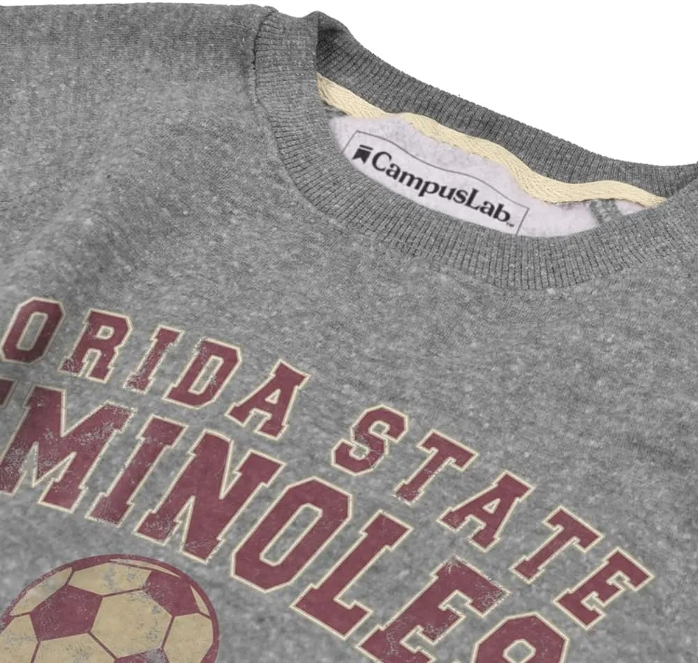 Florida State University Distressed Soccer Unisex Adult Slim Fit Crewneck Sweatshirt