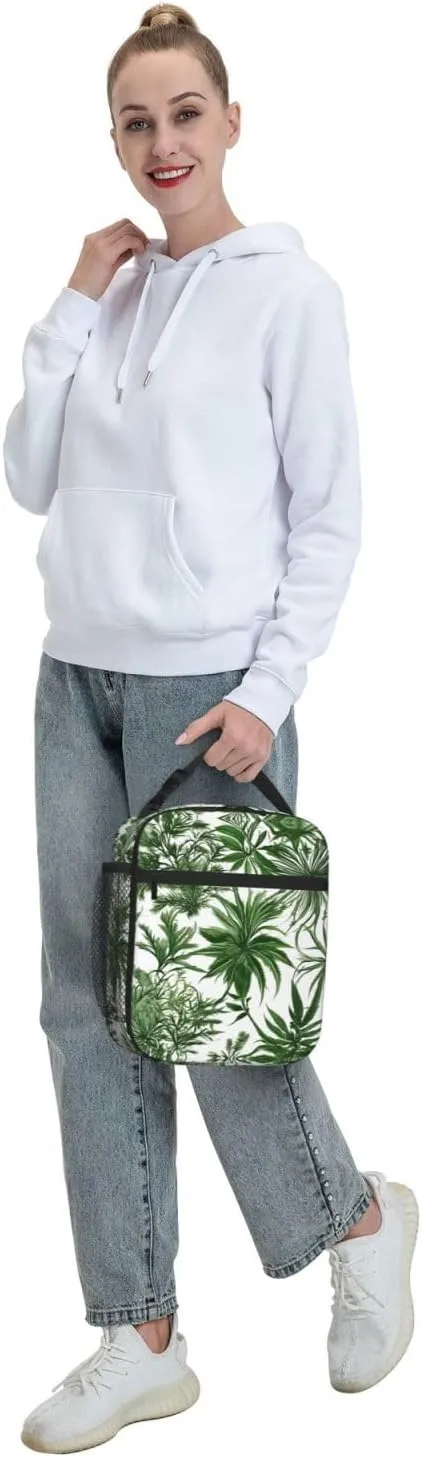 Flowering Herbs And Herbaceous Plants Insulated Lunch Bag For Men Women Lunchbox Designed For Office Work Travel