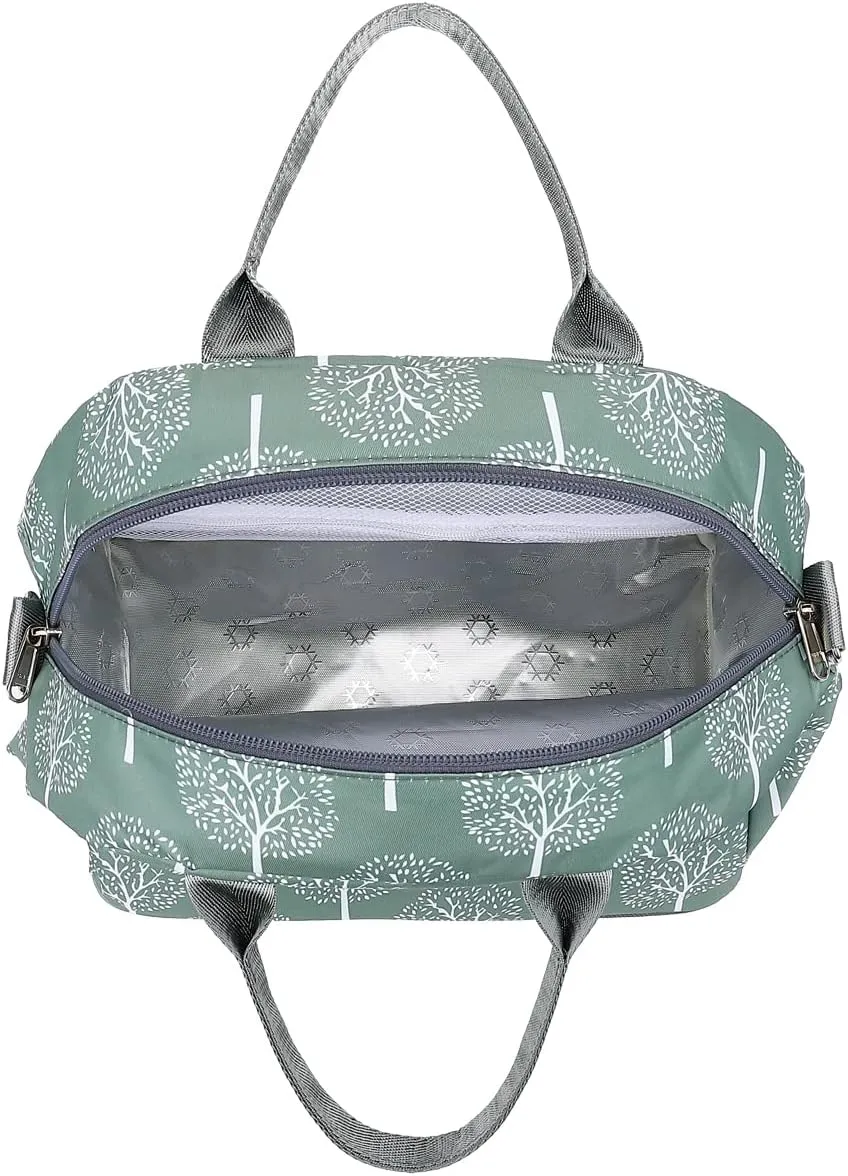 FlowFly Insulated Lunch Bag With Shoulder Strap for Women, Men, and Kids, Large and Reusable, Handle, Freezable Work and School Travel Tote and Meal Prep Organizer,Dandelion