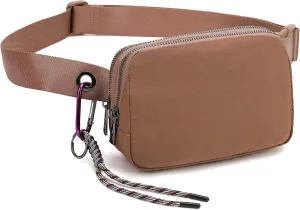 FODOKO Fanny Packs for Women Men, Fashionable Belt Bag Waist Pack for Women with Adjustable Strap, Bum Bag for Running Hiking Travel Workout (Brown)