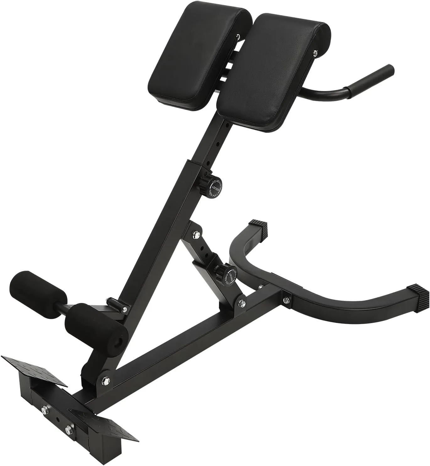 Foldable Hyperextension Roman Chair, Hyperextension Bench for Home Gym Muscle Strength Training Fitness, Adjustable Lengths and Angles, Multi-Functional Back Machines