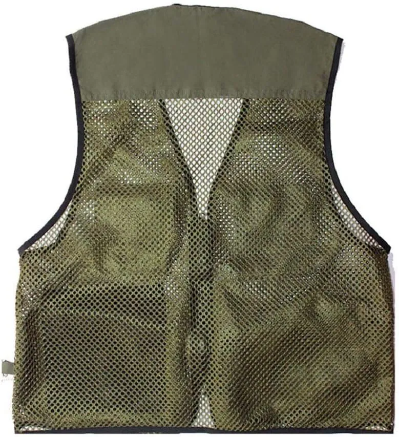 Foldable Outdoor Fishing Camping Travel Mesh Vest, Multi-Pockets Photography Lightweight Vests