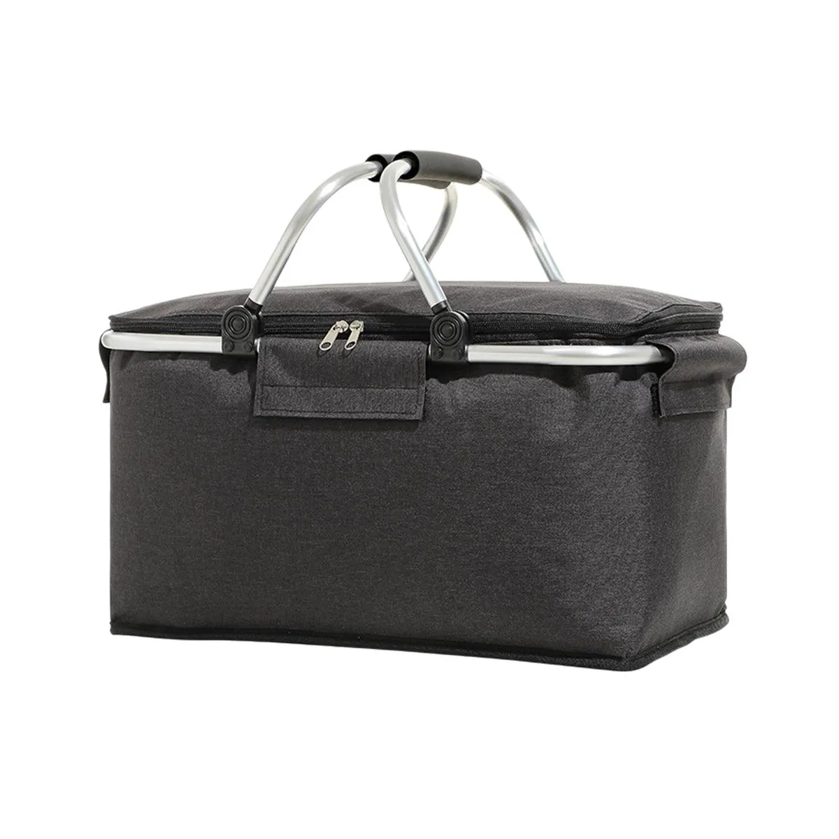Folding Picnic Basket Insulated Cooler Bag Portable Outdoor Grocery Storage