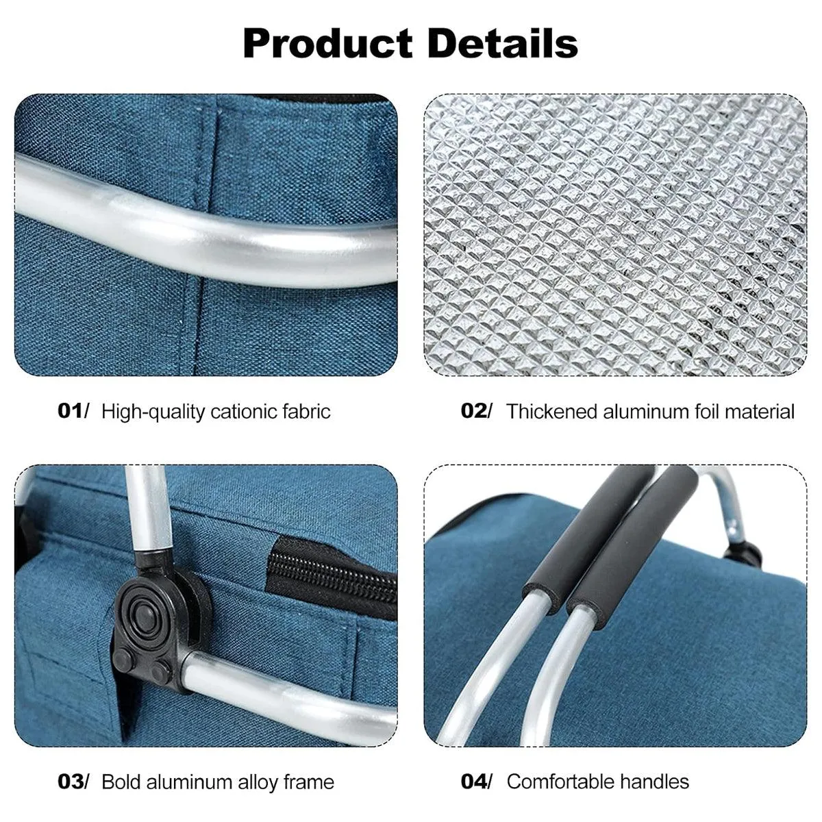 Folding Picnic Basket Insulated Cooler Bag Portable Outdoor Grocery Storage