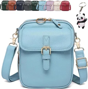 Forcipower Crossbody Leather Bag, Forcipower Large Capacity Anti-Theft Vintage Bag with 10 Card Slots