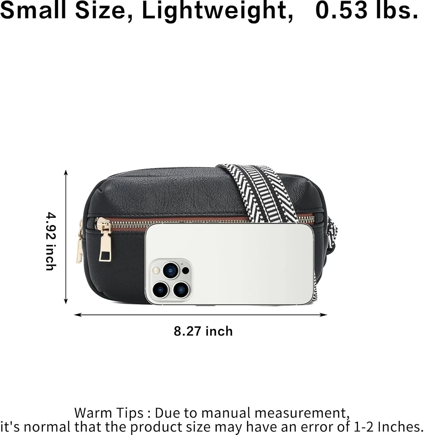 FOXLOVER Small Fanny Packs for Women Trendy Soft Leather Waist Pack Lightweight Crossbody Bag Sling Chest Bag for Travel