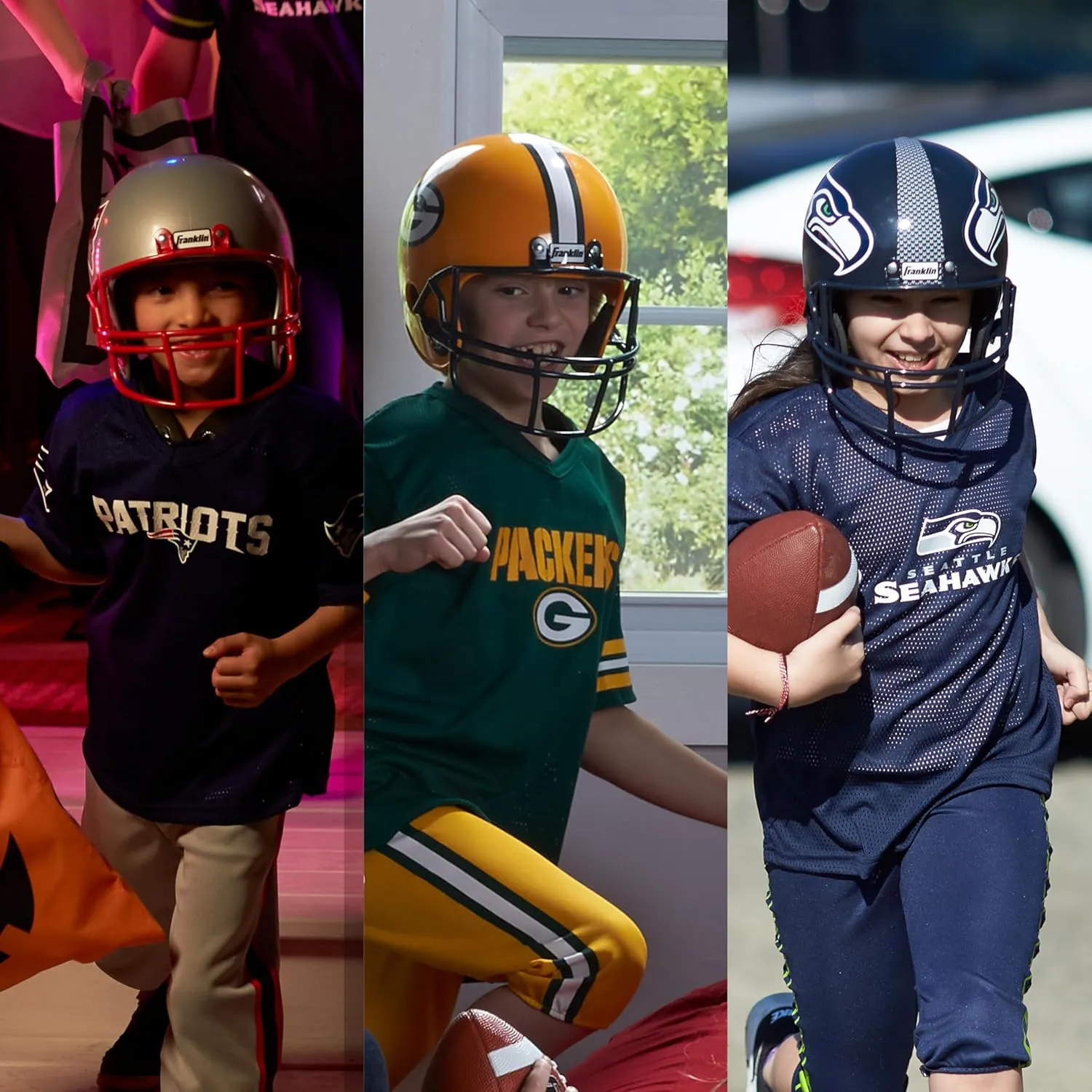 Franklin Sports NFL Kids Helmet   Jersey Sets - Youth NFL Team Uniform Sets - Costume Set - Helmet, Jersey   Chinstrap-Medium