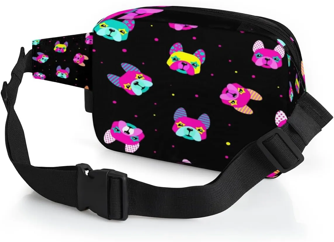 French Bulldog Polka Dots Durable Waterproof Fanny Pack with Double Zipper Closure - Organize Your Essentials with Ease - Lightweight and Comfortable for Men and Women