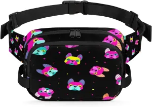 French Bulldog Polka Dots Durable Waterproof Fanny Pack with Double Zipper Closure - Organize Your Essentials with Ease - Lightweight and Comfortable for Men and Women