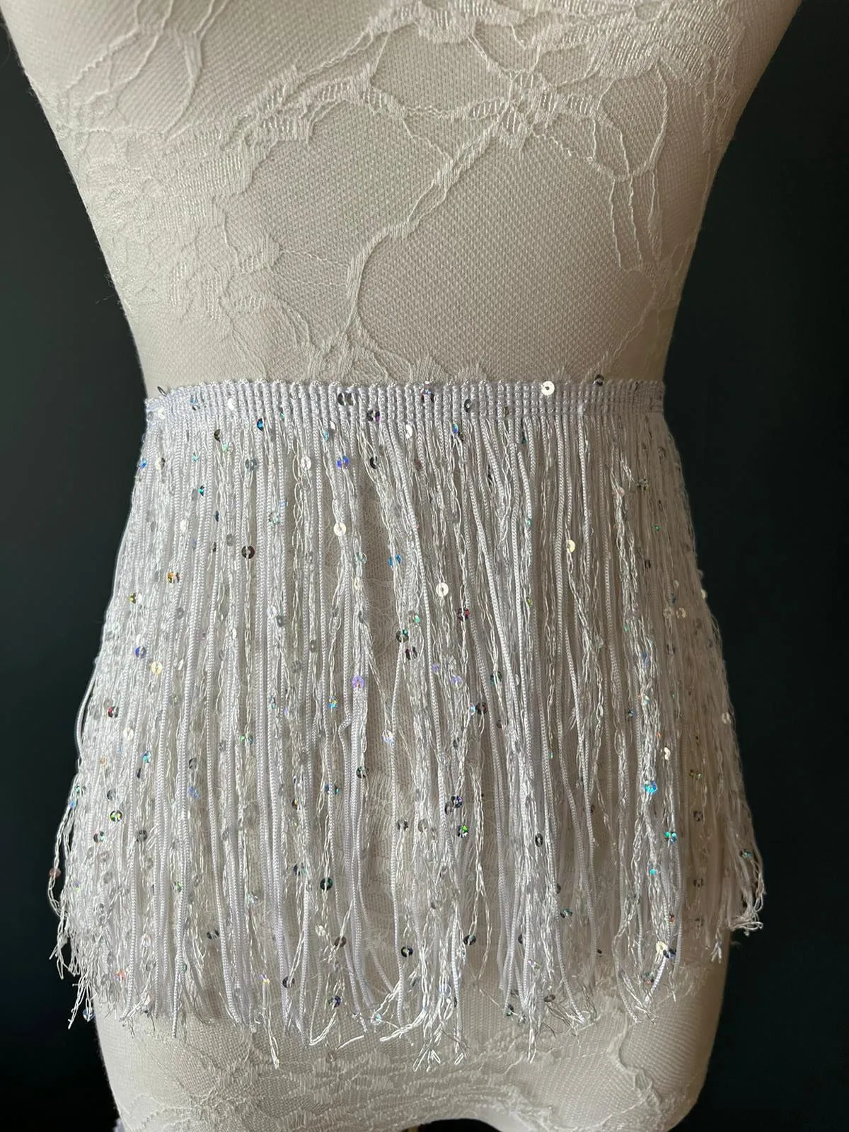 Fringe, Fringe With Sequins, Sequinned,  Sequin Fringe, Dance, Costumes, Fashion, Party, Dress Fringe, 20cm, 8 inch, 12 Colours, Purple