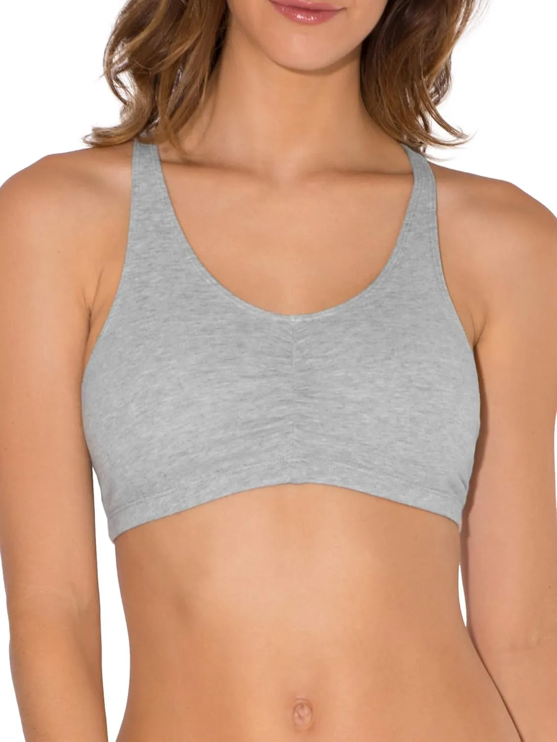 Fruit of the Loom Women's Adjustable Shirred Front Racerback Sports Bra Multi Packs!