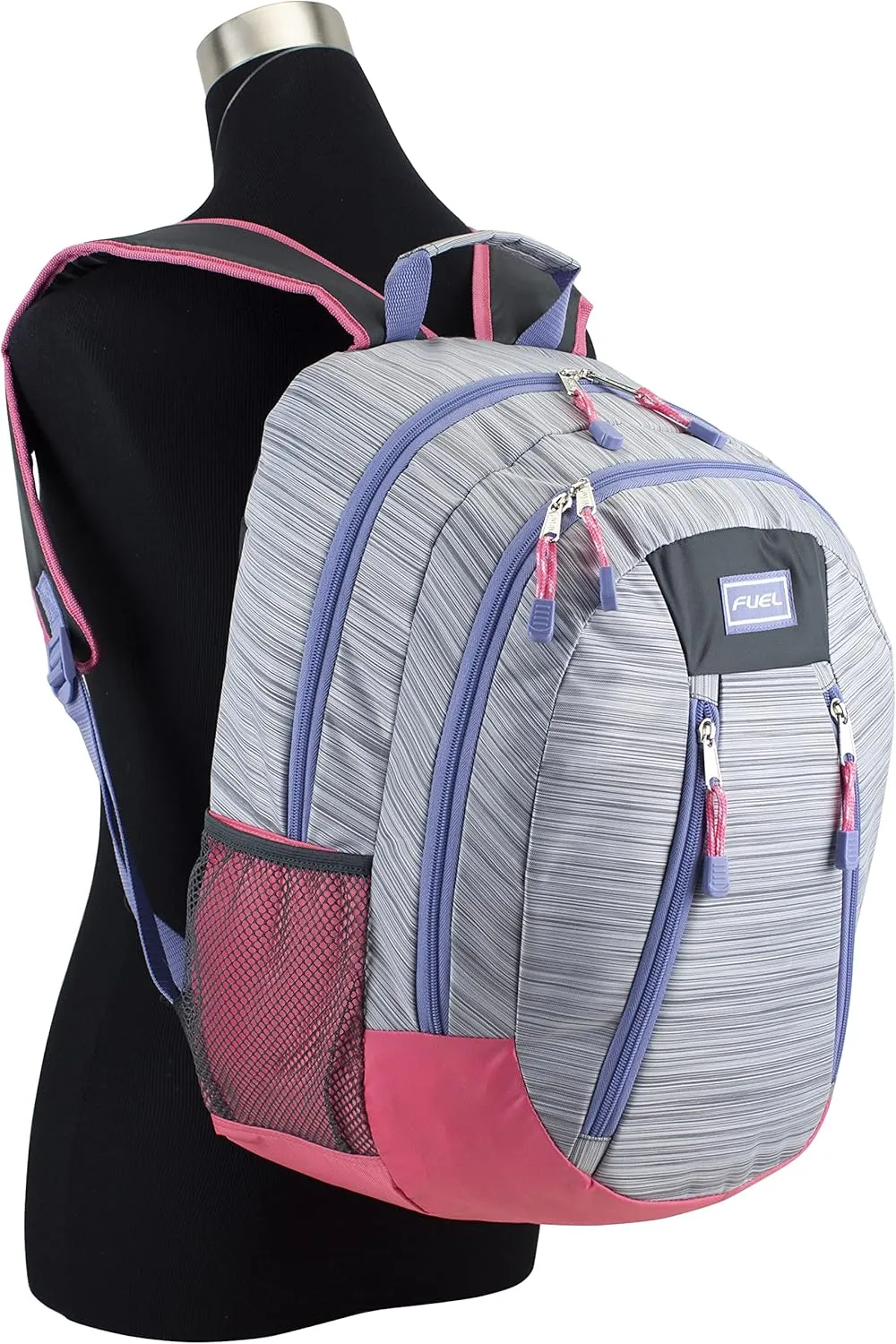 FUEL Sport Multi-Functional Carry On Luggage Weekender Gym Active Water Resistant Daypack Backpack Bag, Grey Delight