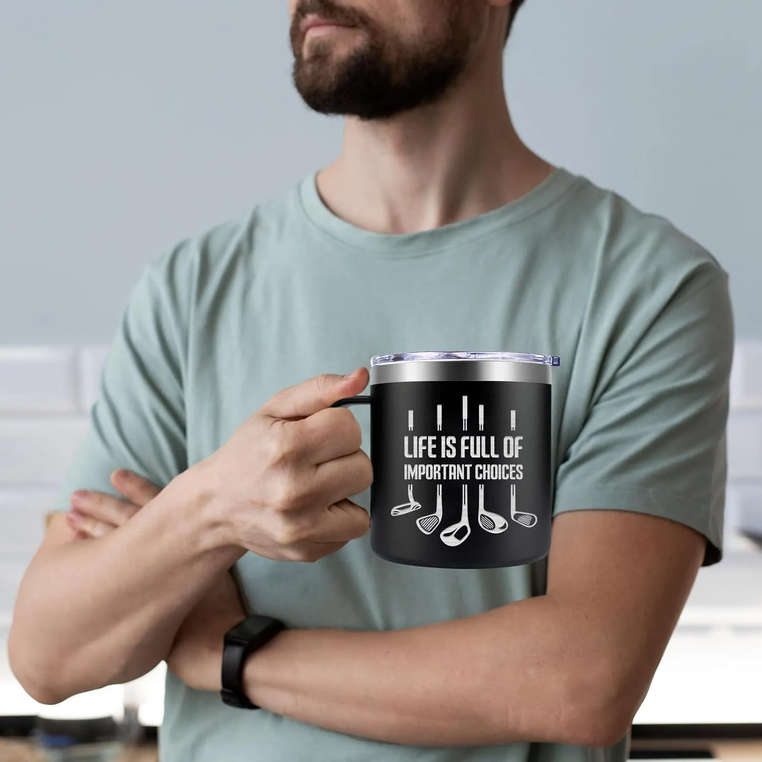 Fufendio Golf Gifts for Men - Fathers Day Golf Gift for Dad, Grandpa - Cool Gifts for Golfers - Life Is Full of Important Choices Coffee Mug 14oz